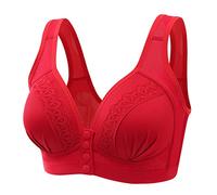 Reggiseno senza ferretto da donna in cotone, reggiseno con chiusura frontale da donna, push up, classico, di grandi dimensioni, elegante, lingerie confortevole, tinta unita, sexy, semplice e morbida
