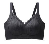 Reggiseno senza ferretto da donna Reggiseni di sostegno reggiseni anti cedimenti Comfort senza ferretto reggiseno da donna Set reggiseno e biancheria intima Plus, Nero , L