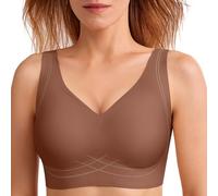 Reggiseno Senza Ferretto Donna Comodo Push Up Bra Senza Cuciture Lovable Reggiseni Imbottito(caffè,3XL)
