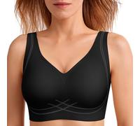 Reggiseno Senza Ferretto Donna Comodo Push Up Bra Senza Cuciture Lovable Reggiseni Imbottito(Nero,3XL)