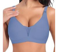 Reggiseno Senza Ferretto Donna senza Cuciture Invisibile Push Up Reggiseni Pizzo Scollo a V con Imbottitura Bralette Reggiseni a Copertura Totale Seamless Cinghie Regolabili Base Top Corsetto Comodo