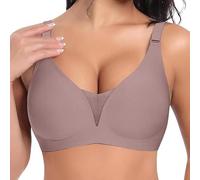 Reggiseno Senza Ferretto Donna senza Cuciture Invisibile Push Up Reggiseni Pizzo Scollo a V con Imbottitura Bralette Reggiseni a Copertura Totale Seamless Cinghie Regolabili Base Top Corsetto Comodo