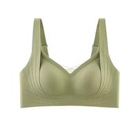 Reggiseno senza ferretto in pizzo Underwear da donna Wide Straps Without Ring Gathered to Collect Side Breasts Large Size Tank Top non Marking Bra Body Bianco Neonato, verde, M