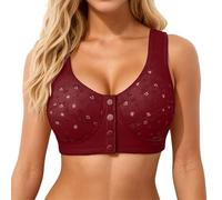 Reggiseno senza fili con chiusura frontale per coppe comode e morbide, senza cuciture, copertura completa e sostegno, ideale per tutti i giorni, sia come maglietta o reggiseno., Brick rosso, 46