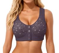 Reggiseno senza fili con chiusura frontale per coppe comode e morbide, senza cuciture, copertura completa e sostegno, ideale per tutti i giorni, come maglietta o reggiseno., Lilla, 42