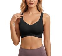 Reggiseno senza fili senza cuciture per una tenuta morbida e sfoderata e un design altamente traspirante, Nero , XXL