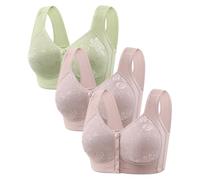 Reggiseno senza Spalline 3 Pezzi di Front Open Buckle Top Support Without Ring Beauty Back Middle Bra Large Size Thin Vest Type Gathered Bra Underwear Body Vinile, grigio, 46