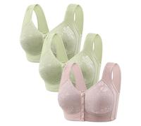 Reggiseno senza Spalline 3 Pezzi di Front Open Buckle Top Support Without Ring Beauty Back Middle Bra Large Size Thin Vest Type Gathered Bra Underwear Body Vinile, grigio, 42