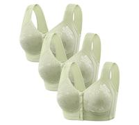 Reggiseno senza Spalline 3 Pezzi di Front Open Buckle Top Support Without Ring Beauty Back Middle Bra Large Size Thin Vest Type Gathered Bra Underwear Body Vinile, verde, 40