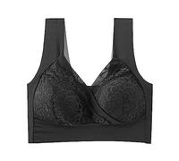 Reggiseno senza tracce, da donna, vestibilità sottile, senza ferretto, effetto push up, stile canottiera, con bordo in pizzo, taglia grande, sonno confortevole, da donna, reggiseno senza ferretto, Le