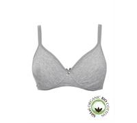 SÌèLEI, Reggiseno Semi-Imbottito Senza Ferretto, Realizzato in Cotone Biologico, 100% Naturale, Designed in Italy, Color Grigio Melange, Taglia 5B
