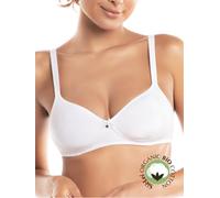 SÌèLEI, Reggiseno Semi-Imbottito Senza Ferretto, Realizzato in Cotone Biologico, 100% Naturale, Designed in Italy, Color Bianco, Taglia 4B