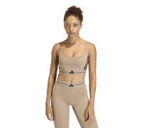 Adidas Hyperglam 3 Stripes Low Impact Sports Bra Beige L Donna