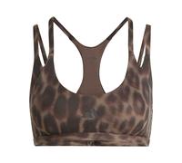 Adidas Optime Leopard Strappy Low Impact Sports Bra Marrone L Donna