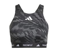 Adidas Techfit High Neck Print Medium Impact Sports Bra Nero XL / CD Donna