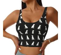 Reggiseno sportivo da donna, ad alto sostegno, con stampa di un cane labrador, atletica, corsa, allenamento, canotta, Nero, XXL