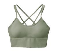 Reggiseno sportivo da donna con scollo a V, reggiseno push up da donna, sexy, con schiena incrociata, casual, tinta unita, morbido, intimo classico chic, comodo, semplice per tutti i giorni, yoga