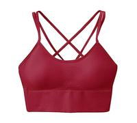 Reggiseno sportivo da donna con scollo a V, reggiseno push up da donna, sexy, con schiena incrociata, casual, tinta unita, morbido, intimo classico chic, comodo, semplice per tutti i giorni, yoga