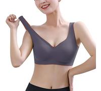 Reggiseno sportivo da donna push up senza ferretto senza cuciture bella schiena bustier ultraleggero spalline larghe reggiseno con scollo a V biancheria intima leggera lingerie imbottita avvolgente