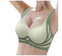 Reggiseno sportivo da donna senza ferretto anti 2025 Reggiseni Traspirante Minimizer Bra Reggiseno Push Up Reggiseno Sexy Spalline Regolabili Sport Yoga Backless Senza Spalline Senza Spalline, verde
