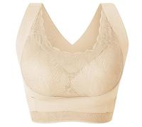 Reggiseno sportivo da donna senza ferretto, comodo, morbido, traspirante, imbottito, in pizzo, push up, biancheria intima per yoga, fitness, esercizio, corsa, crop top da donna, compressione