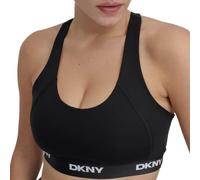 Dkny Logo Elastic Scoop Sports Bra Nero M Donna