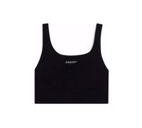 Freddy Top sportivo seamless supporto medio con inserti a costine Nero Donna Exsmall/Small