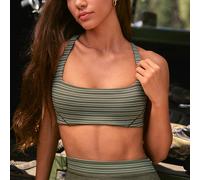 Reggiseno sportivo FeatherFit™ Stripe Flow con incrocio sulla schiena, spalline regolabili & etichetta in silicone, a basso impatto, per yoga all'aperto, in studio e uso quotidiano L,M,S,XL,XS,XXLstam