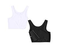 Reggiseno Sportivo Intimo Donna con Ferretto Camicetta da Senza Maniche Corta a Tinta Unita con Canottiere alla a Compressione Toracica Top Schiena Scoperta Reggiseno Fascia Cotone (Grey, L)