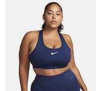 Nike Reggiseno sportivo Swoosh Donna - supporto medio con logo - Blu (M)
