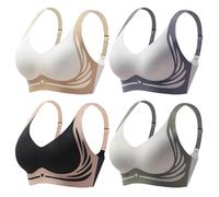 Reggiseno Super Gather-BH, morbido e confortevole, senza fili, reggiseno Lift, lingerie da donna, reggiseno sportivo quotidiano Kilo efficace, giallo., M