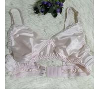 Reggiseno traspirante in raso di seta senza ferretti da donna, ideale per un sonno confortevole (42/95B/C rosa chiaro)