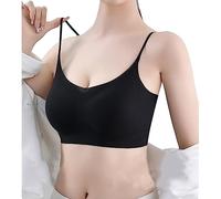 Reggiseno Ultra Sottile in Seta di Ghiaccio, Reggiseno Estivo Senza Cuciture Ultrasottile Taglie Forti in Seta di Ghiaccio,Zero Feel con Imbottitura Removibile Comfy Bralette (Schwarz,3XL)