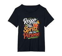 reggo più Spritz Che Persone aperitivo ironico Maglietta, Donna Plus-Size, Nero, 5X