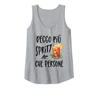 Reggo più Spritz Che Persone Grafica Divertente Ironica Canotta, Donna, Grigio Melange, M