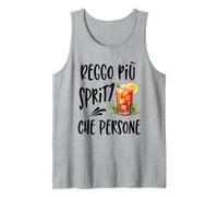 Reggo più Spritz Che Persone Grafica Divertente Ironica Canotta, Uomo, Grigio Melange, L