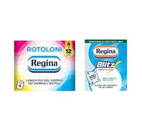 Regina 4 Rotoloni di Carta Igienica + 1 Rotolo Blitz Carta Multiuso