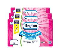 Regina Asciugamani Monouso - 3 Confezioni da 100 Servizi ognuna, Asciugamani Usa e Getta Pratici ed Igienici, 100% Cellulosa FSC, Biodegradabili, Confezione Dispenser