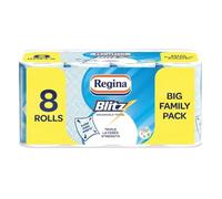 Regina Asciugamano per uso domestico Blitz, 560 fogli di grandi dimensioni, triplo strato resistente, 8 rotoli
