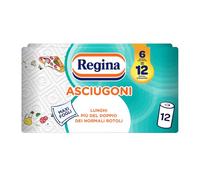 Asciugoni Regina Carta Cucina | Confezione da 12 Rotoli a 2 veli | 85 strappi per rotolo* | Maxi Fogli più Grandi e più Assorbenti | Carta 100% certificata FSC®