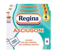 Regina Asciugoni, 6 Rotoli di Carta Cucina a 2 Veli