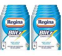 Regina Blitz, 5 Rotoli Carta Casa - 500 Maxi Fogli a 3 Veli in Confezione Riciclabile - Pulisci e Asciughi in un Lampo - 100% Certificata FSC (Confezione da 2)