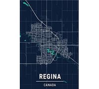 Regina Canada: 6x9 Lined Journal | Memory Book | Travel Journal | Diary To Record Your Thoughts | Graduation Gift | Teacher Gifts | Dark Blue and ... For People Who Love To Travel | Regina Canada