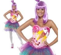Regina Caramelle Costume Donna Katy Perry Costume Pop Stella Diva Completo