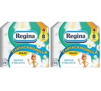Regina Cartacamomilla - 24 Rotoli di Carta Igienica, 300 Soffici Fogli a 3 Veli, Delicata e Consistente, Profumo di Camomilla, Confezione in Carta Riciclabile, 100% Certificata FSC (Confezione da 2)