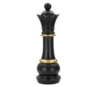 Regina da Scacchi 15x50x15 cm in Poliresina Nero/Oro