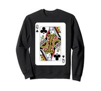 Regina dei club al poker di carte Felpa