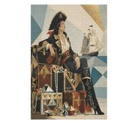 Regina dei pirati sullo scrigno del tesoro Puzzle 1000 Pezzi in Legno | Nave in mare, Annata geometrica, Cubismo, Arte neogeometrica, Struttura in Legno, Rompicapo, Gioco Familiare
