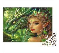Regina del drago verde Puzzles 1000 Pezzi In cartone Riciclato, Un Tangram Per Mindfulness, Ideale Per Decorazione Casa Design, Idea Regalo Originale 38x26cm/1000pcs