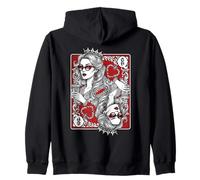 Regina di Cuore Carta da Gioco caffè Amante Gioco D'Azzardo Felpa con Cappuccio